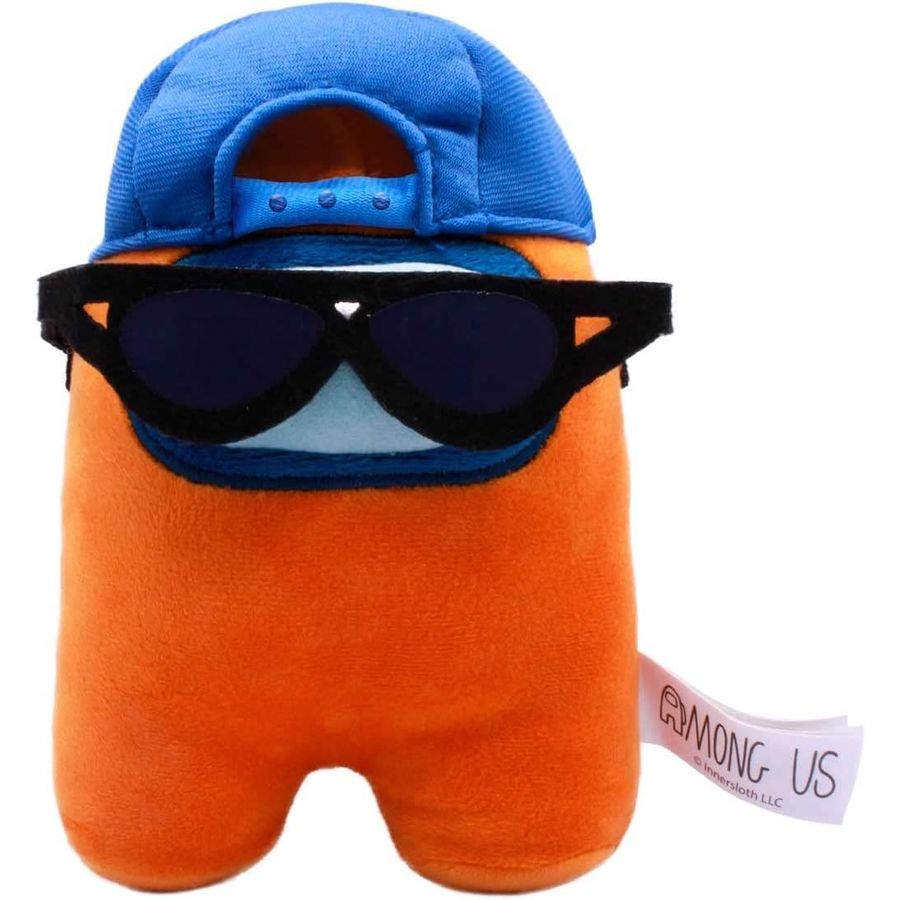 Among Us Orange Cap and Glasses Plush, 6 in