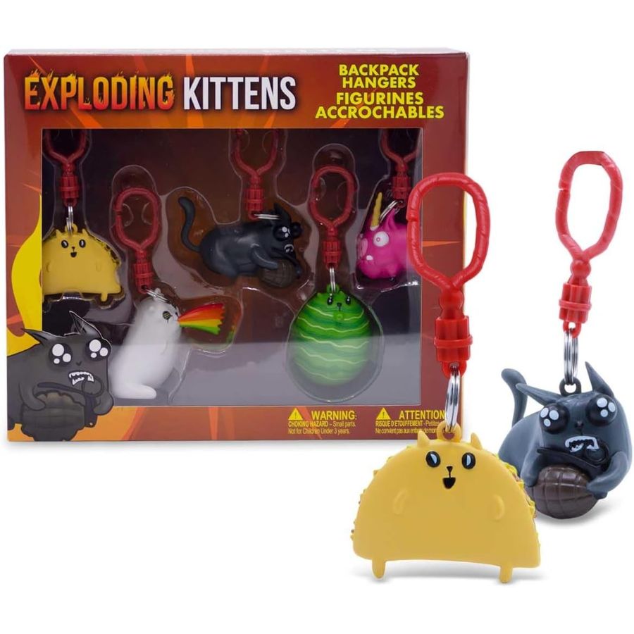 Exploding Kittens Backpack Hangers 5-Pack
