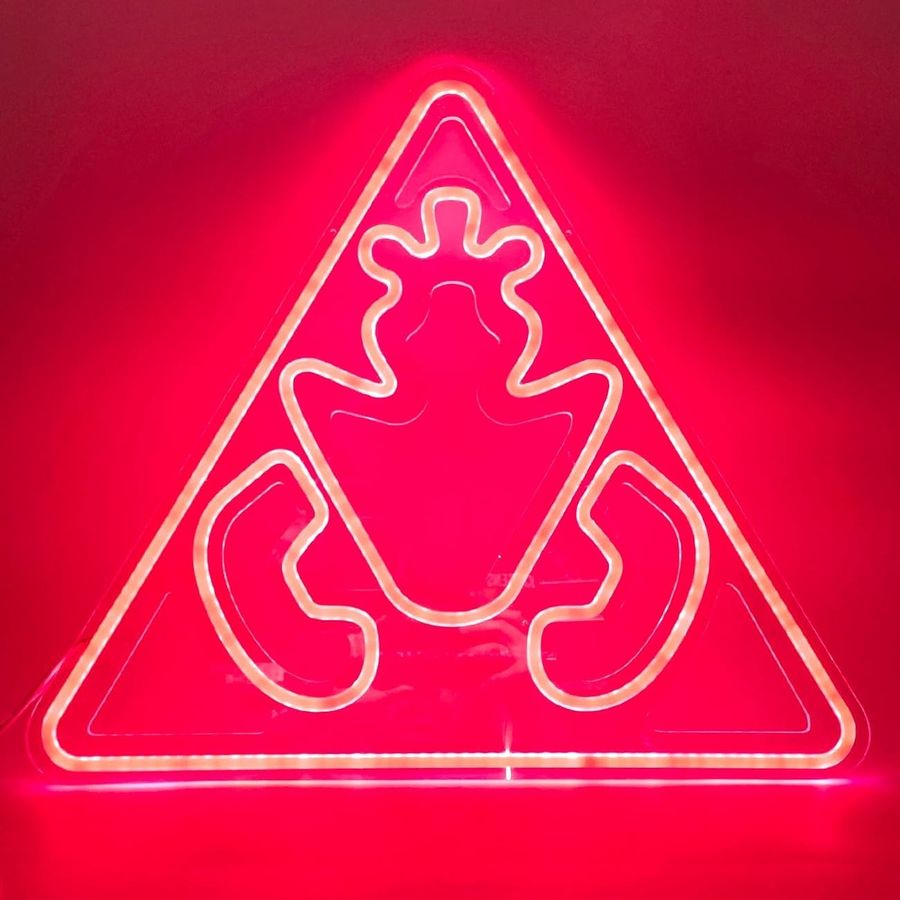 FNAF Freddy Triangle Logo Neon Wall Sign, 18 in