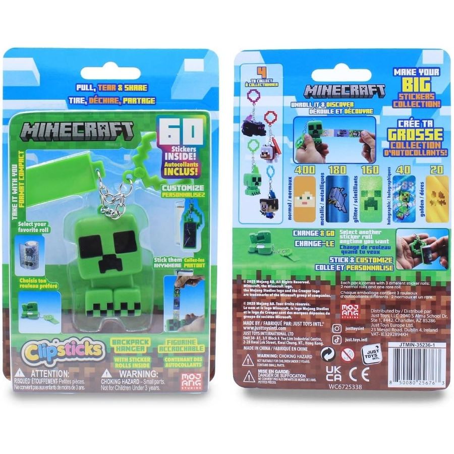 Minecraft Creeper Clipstick Backpack Hanger