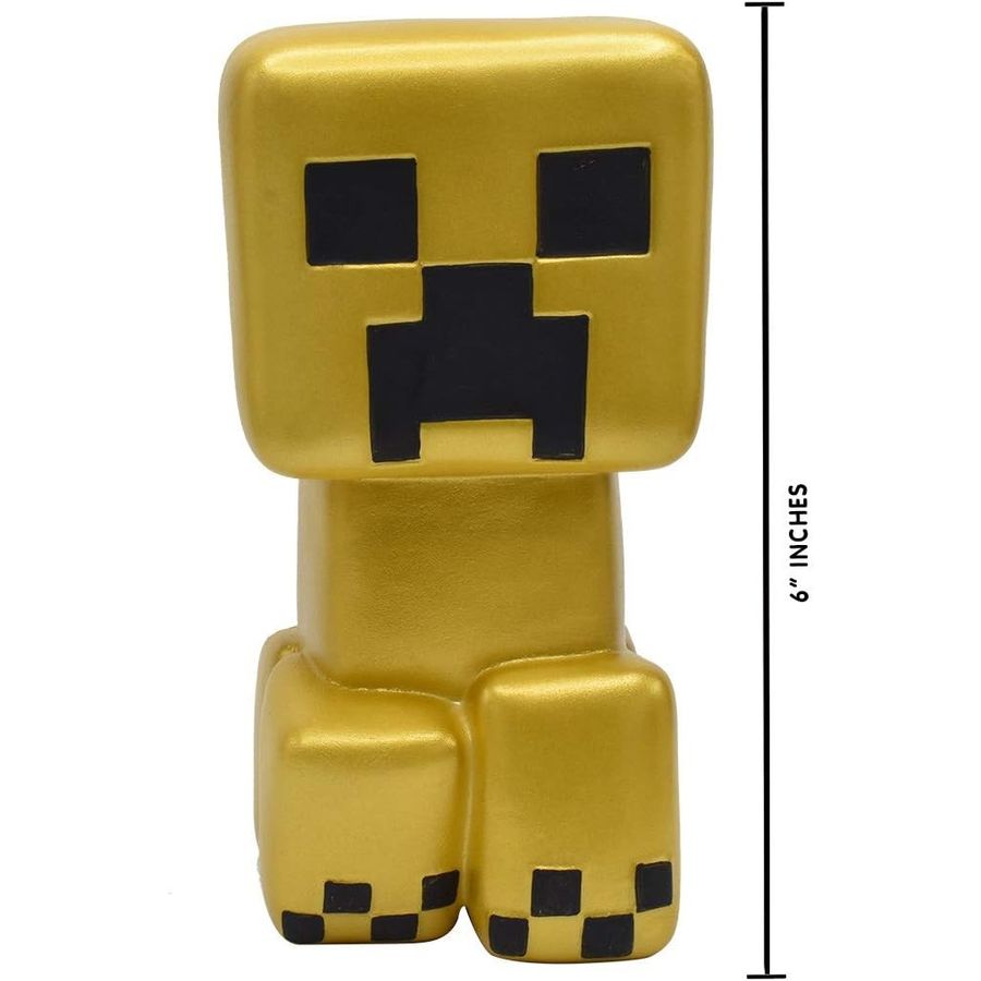 Minecraft Gold Creeper Mega SquishMe, 6 in, view 2