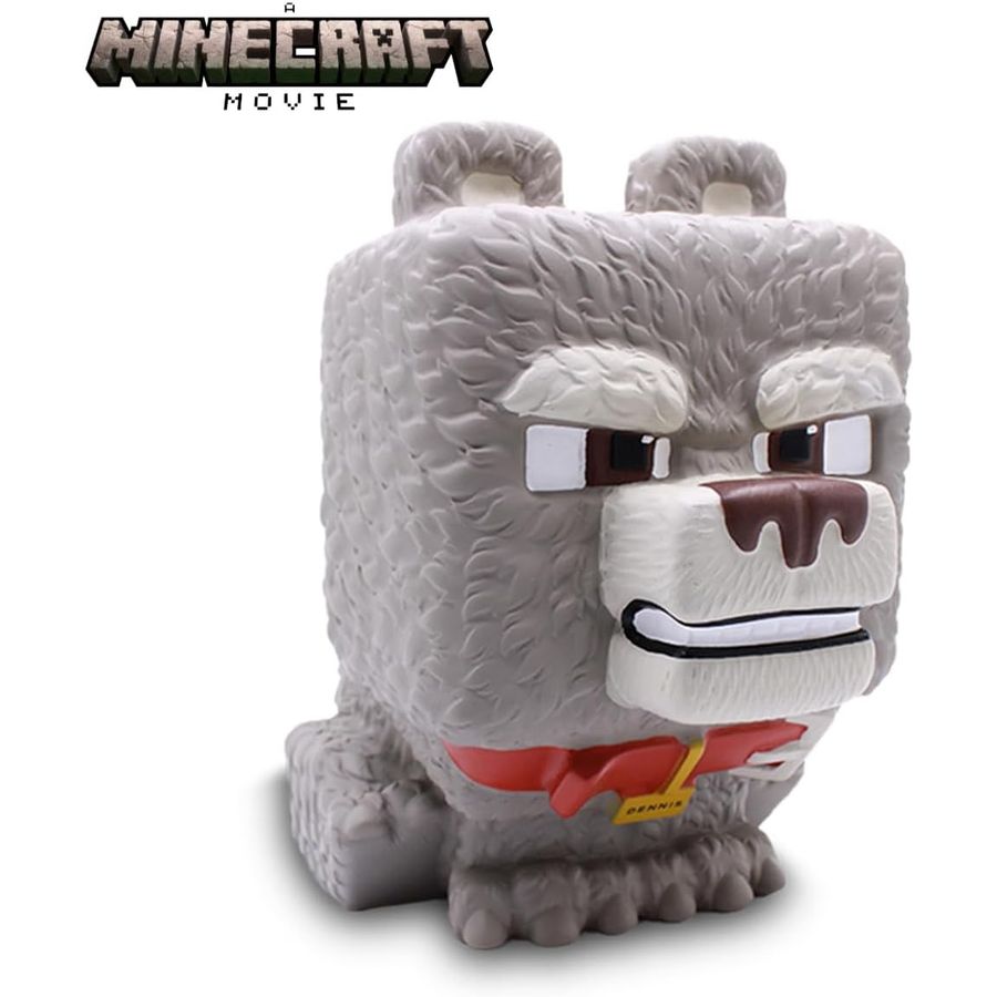 Minecraft Movie Dennis the Wolf Mighty Mega SquishMe, view 2