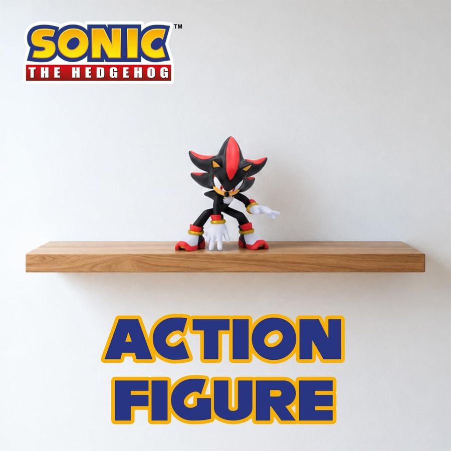 Sonic Shadow Action Figure with Ring, 3.9 Inch, view 4